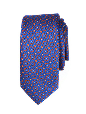 Вратовръзка в синьо с оранжеви фигури - 10152 - 25.00 лв.