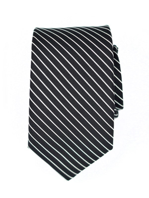  elegant black tie with white stripe  - 10158 - € 14.10