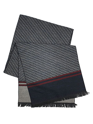 Figured scarf in gray with fringe - 10303 - € 19.70