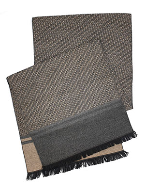 Gray and beige patterned scarf - 10324 - € 19.70