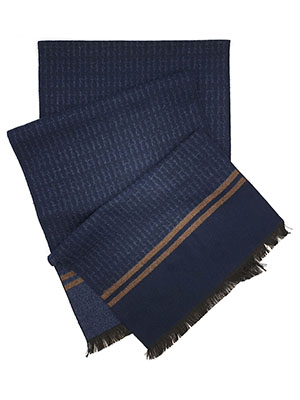 Dark blue patterned scarf - 10325 - € 19.70