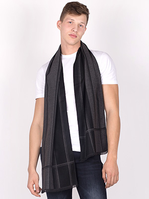 twotone scarf with wool in gray and bl - 10347 - € 19.70