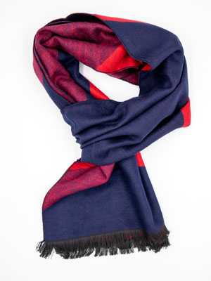  men's elegant scarf blue and red  - 10363 - € 15.70