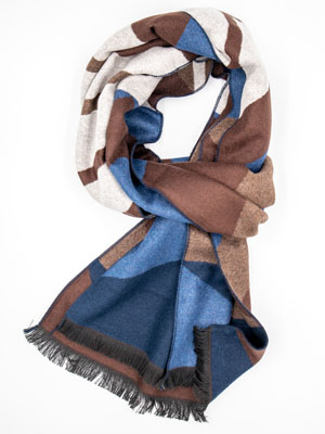  luxury scarf in brown and blue  - 10371 - € 19.70