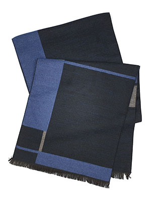 Ефектен шал в сиво, синьо и черно  - 10374 - 28.00 лв.