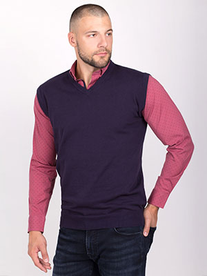 Navy blue sleeveless sweater - 14079 - € 38.80