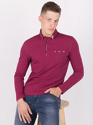  burgundy blouse with double collar  - 18231 - € 30.40