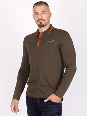 мъжка зимна блуза каки с оранжеви елемен - 18248 - 69.00 лв.