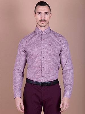  shirt of small burgundy flowers -21393-€ 27.00