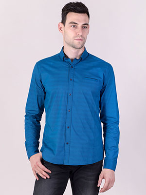 item:Риза ситен рипс в синьо зелено - 21422 - 29.00 лв.