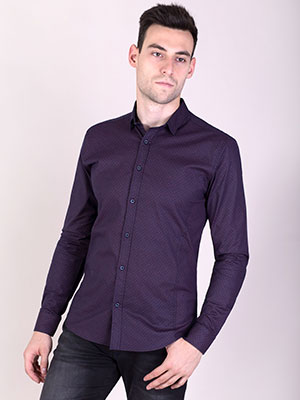 item: shirt in burgundy dot sprint  - 21426 - € 21.90