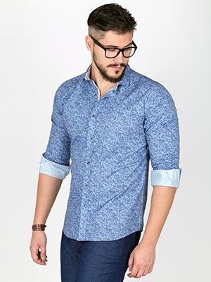 item:риза с принт на кръгове в синьо - 21430 - 62.00 лв.
