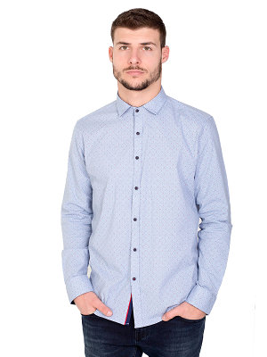 item: πουκάμισο σε μπλε χρώμα με μικρές κόκκι - 21440 - € 37.10