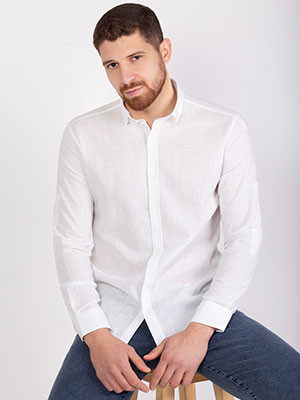 white shirt from linen and cotton - 21485 - € 46.10