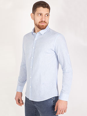  light blue linen and cotton shirt  - 21487 - € 46.10