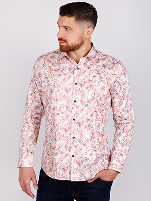 Cotton shirt with floral motif - 21501 - € 40.50