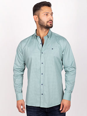 Shirt in mint color with blue patterns - 21509 - € 43.90