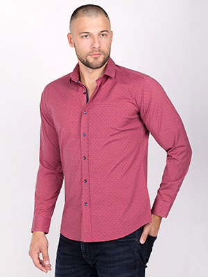 Shirt in cherry color with a print of fi - 21510 - € 43.90