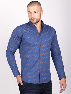 item:Мъжка риза в синьо спринт на клонки - 21511 - 84.00 лв.