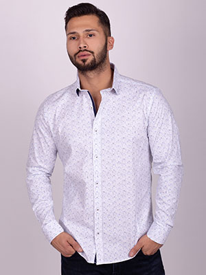 White shirt with a print of blue figures - 21515 - € 43.90