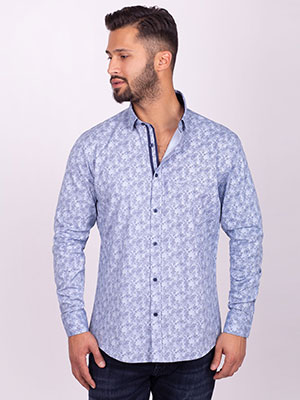 item:μπλε πουκάμισο με στάμπα σχημάτων και πο - 21520 - 47.20