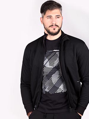  sweatshirt in black with decorative sti - 28080 - € 47.20