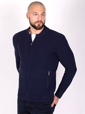 item:cardigan with a large knit in dark blue - 28110 - € 61.30