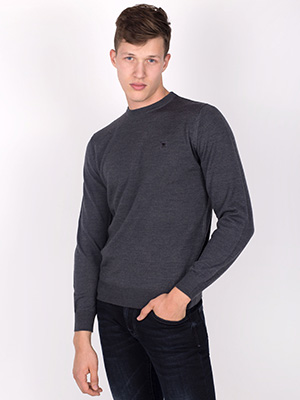 Пуловер с вълна мерино в сиво - 33078 - 78.00 лв.