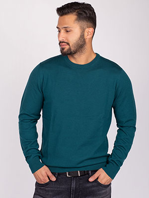 item:пуловер от вълна мерино в тюркоаз - 33091 - 89.00 лв.