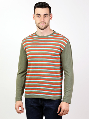  knitted blouse with colored stripes  - 35090 - € 6.70