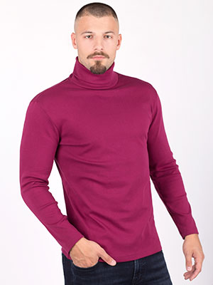 Dark purple cotton polo - 42332 - € 32.60