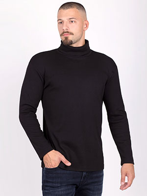 Black corduroy polo shirt - 42333 - € 32.60
