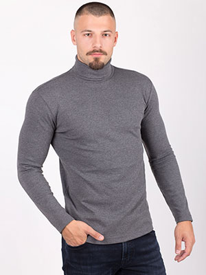 item:tricou polo gri din bumbac cu elastan - 42334 - € 32.60