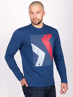 item:μπλούζα σε μπλε χρώμα με φλοράλ στάμπα - 42339 - 29.20