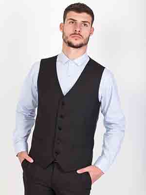  elegant vest in black with small cells  - 44042 - € 24.70
