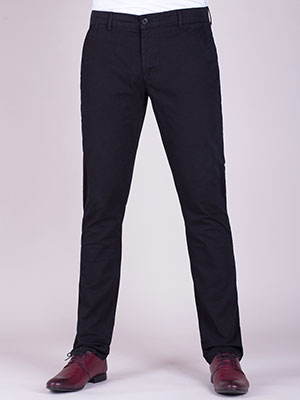 Черен памучен панталон с бродирано лого - 60269 - 49.00 лв.