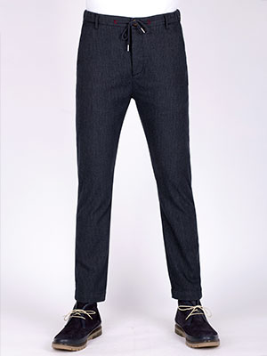 Blue striped trousers with laces - 60283 - € 66.90