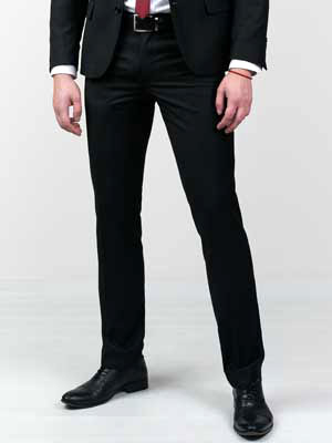 Черен класически панталон от памук - 63141 - 55.00 лв.