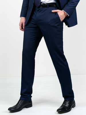Navy blue checked trousers - 63144 - € 16.30