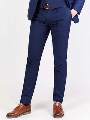  fitted elegant trousers in blue denim  - 63304 € 51.70 img1