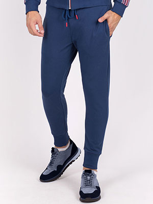 Sports blue cotton trousers - 63323 - € 38.80