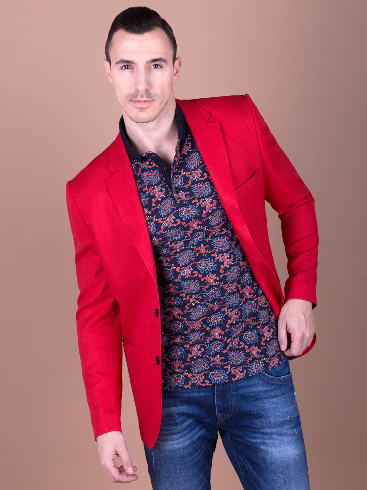 jacket in red with linen and cotton  - 64076 € 66.90 img1