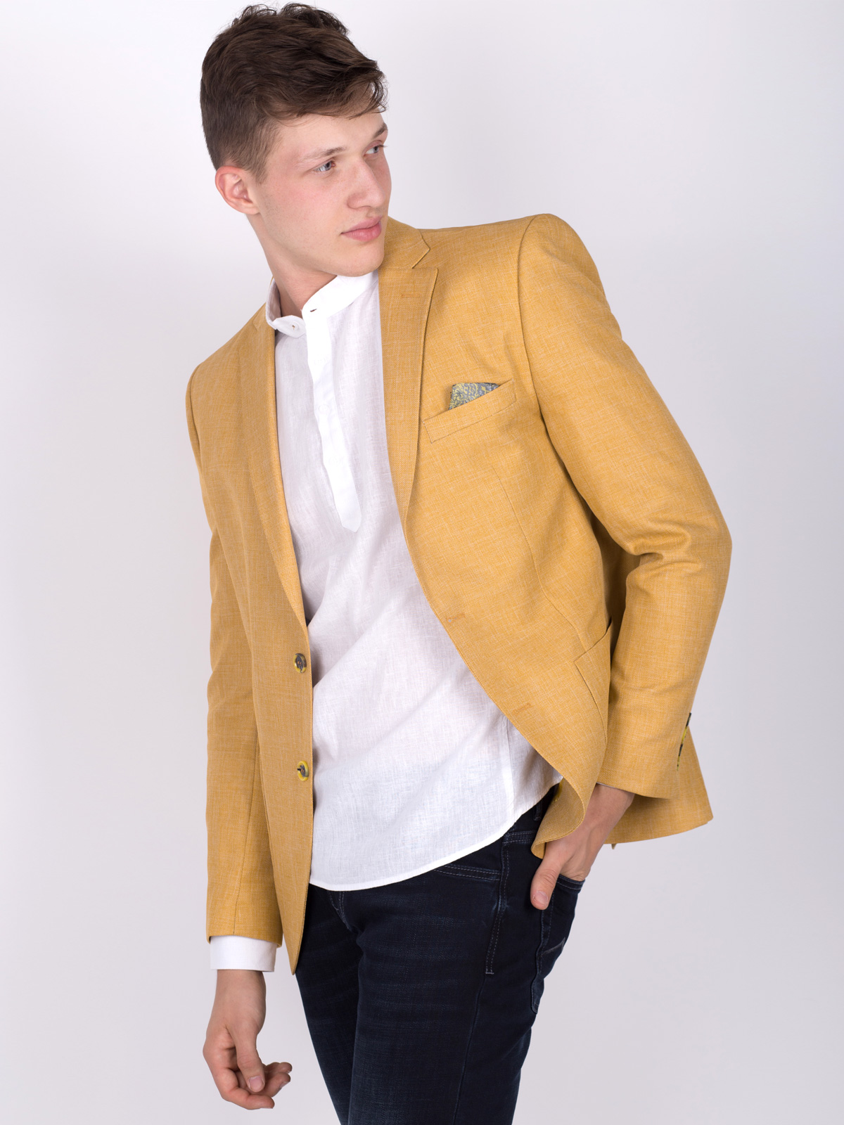  yellow linen and cotton jacket  - 64092 € 66.90 img3