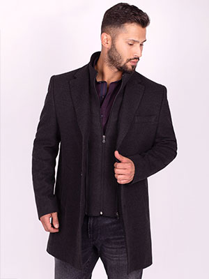 Графитено черно палто с шал яка - 65110 - 278.00 лв.