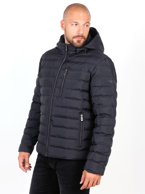 Black quilted jacket with hood - 65116 - € 156.30