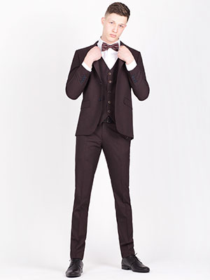  threepiece suit in burgundy melange  - 68048 - € 181.10