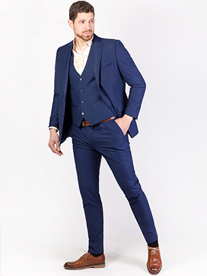  classic suit in blue denim for three ho - 68053 - € 185.60