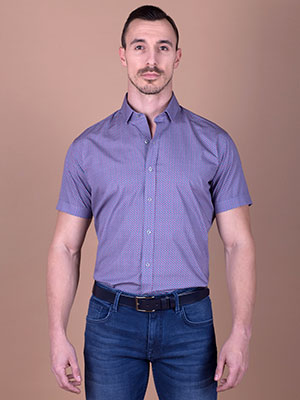  shirt geometric shapes in purple  - 80186 - € 10.70