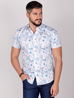  straight shirt with rose print  - 80199 - € 16.30