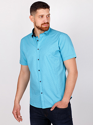 Turquoise short sleeve shirt - 80222 - € 30.90